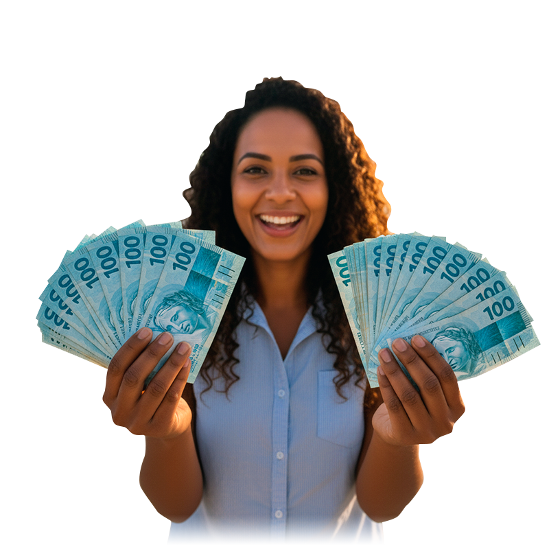 mulher-segurando-notas-100-reais woman-money